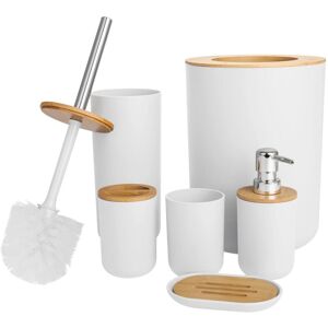 6 Pieces Bathroom Accessories- Bathroom Bin And Toilet Brush Set- Durable Toothbrush Holder Cup- Soap Dispenser With Pump- Soap Dish Holder- Modern 6 Pieces Bathroom Accessories- Bathroom Bin And Toilet Brush Set- Durable Toothbrush Holder Cup- Soap Dispenser With Pump- Soap Dish Holder- Modern