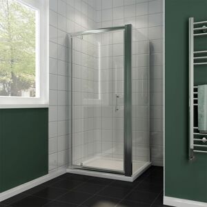 760 x 760 mm Pivot Shower Enclosure Glass Screen Door Cubicle with Side Panel + 760 x 760 mm shower tray - Elegant 760 x 760 mm Pivot Shower Enclosure Glass Screen Door Cubicle with Side Panel + 760 x 760 mm shower tray - Elegant