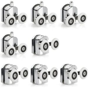 LINGHHANG 8 Pcs Zinc Alloy Sliding Shower Door Rollers, 25mm Diameter Replacement Rollers, Double Wheels for Bathroom LINGHHANG 8 Pcs Zinc Alloy Sliding Shower Door Rollers, 25mm Diameter Replacement Rollers, Double Wheels for Bathroom