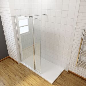 ELEGANT 800mm Easy Clean Walk In Wetroom Shower Enclosure Panel 8mm Glass Screen with 1400 x 900mm Shower Tray and 300mm Flipper Panel ELEGANT 800mm Easy Clean Walk In Wetroom Shower Enclosure Panel 8mm Glass Screen with 1400 x 900mm Shower Tray and 300mm Flipper Panel