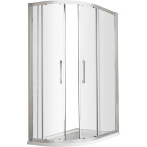 Sonic 8mm Toughened Safety Glass Offset Shower Quadrant with Sliding Doors & Bar Handle, Chrome Frame, 800 x 900mm by Balterley Sonic 8mm Toughened Safety Glass Offset Shower Quadrant with Sliding Doors & Bar Handle, Chrome Frame, 800 x 900mm by Balterley