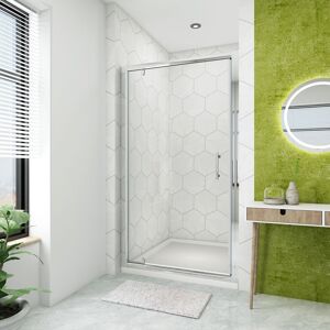 ELEGANT 900mm Pivot Door Hinge Shower Enclosure Glass Screen + 1000 x 900 mm Tray Waste ELEGANT 900mm Pivot Door Hinge Shower Enclosure Glass Screen + 1000 x 900 mm Tray Waste