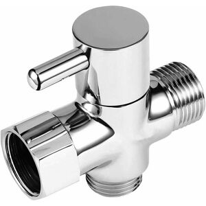 TRIMEC Adaptateur en T G1/2" avec vanne de dérivation Commutation du débit d'eau pour salle de bain Douche 3 voies en laiton massif chrome poli TRIMEC Adaptateur en T G1/2" avec vanne de dérivation Commutation du débit d'eau pour salle de bain Douche 3 voies en laiton massif chrome poli