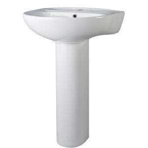 Balterley - Round Ceramic 1 Tap Hole Basin & Full Pedestal - 550mm Balterley - Round Ceramic 1 Tap Hole Basin & Full Pedestal - 550mm