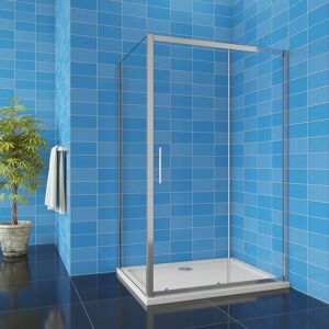 AICA SANITAIRE Aica 1850H Sliding Shower Door Enclosure 1200mm + 700mm Side Panel + 1200x700mm Tray Waste AICA SANITAIRE Aica 1850H Sliding Shower Door Enclosure 1200mm + 700mm Side Panel + 1200x700mm Tray Waste