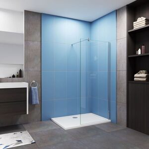 AICA SANITAIRE Aica 900x1950mm Walk in 10mm Easyclean Glass Wet Room with 1200x700mm Shower Tray AICA SANITAIRE Aica 900x1950mm Walk in 10mm Easyclean Glass Wet Room with 1200x700mm Shower Tray