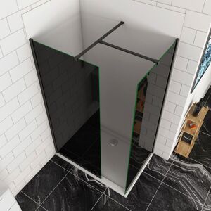 AICA SANITAIRE Aica 1200x800x1900mm Black Walk In Wet Room Shower 8mm Easyclean Glass Enclosure AICA SANITAIRE Aica 1200x800x1900mm Black Walk In Wet Room Shower 8mm Easyclean Glass Enclosure