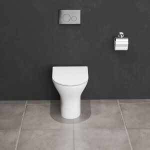 AICA SANITAIRE Aica Bathroom Back to Wall Toilet Round Pan Soft Close Seat White Ceramic Modern AICA SANITAIRE Aica Bathroom Back to Wall Toilet Round Pan Soft Close Seat White Ceramic Modern