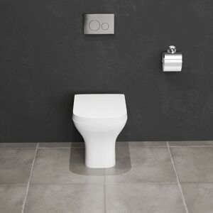 AICA SANITAIRE Aica Bathroom Back to Wall Toilet Modern Ceramic Square Pan Soft Close Seat wc White AICA SANITAIRE Aica Bathroom Back to Wall Toilet Modern Ceramic Square Pan Soft Close Seat wc White