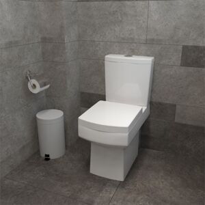 AICA SANITAIRE Aica Bathroom Close Coupled Square Toilet Pan Soft Close Seat Ceramic wc AICA SANITAIRE Aica Bathroom Close Coupled Square Toilet Pan Soft Close Seat Ceramic wc