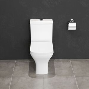 AICA SANITAIRE Aica Bathroom Close Coupled Toilet Soft Close Seat Square Pan Ceramic Modern wc White AICA SANITAIRE Aica Bathroom Close Coupled Toilet Soft Close Seat Square Pan Ceramic Modern wc White