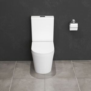 AICA SANITAIRE Aica Bathroom Rimless Close Coupled Toilet Round Pan Soft Close Seat wc White Ceramic Modern AICA SANITAIRE Aica Bathroom Rimless Close Coupled Toilet Round Pan Soft Close Seat wc White Ceramic Modern