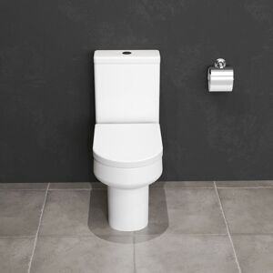 AICA SANITAIRE Aica Bathroom Rimless Close Coupled Toilet Soft Close Seat White Ceramic Modern Round wc AICA SANITAIRE Aica Bathroom Rimless Close Coupled Toilet Soft Close Seat White Ceramic Modern Round wc