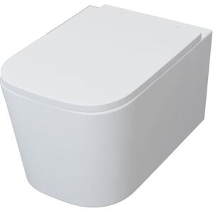 AICA SANITAIRE Aica Bathroom Rimless Wall Hung Toilet Pan With uf Soft Close Seat Square wc AICA SANITAIRE Aica Bathroom Rimless Wall Hung Toilet Pan With uf Soft Close Seat Square wc