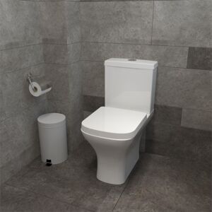 AICA SANITAIRE Aica Bathroom Square Close Coupled Toilet Pan Soft Close Seat Ceramic wc AICA SANITAIRE Aica Bathroom Square Close Coupled Toilet Pan Soft Close Seat Ceramic wc