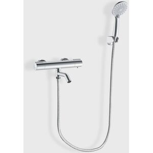 Aica Sanitaire - aica Bathroom Thermostatic Exposed Bar Shower Mixer Set Chrome 1/2' Outlet Silver1 Aica Sanitaire - aica Bathroom Thermostatic Exposed Bar Shower Mixer Set Chrome 1/2' Outlet Silver1