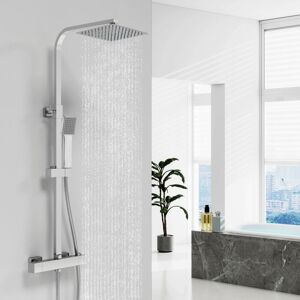 AICA SANITAIRE AICA Square Exposed Thermostatic Mixer Shower Set Shower Head and Handheld AICA SANITAIRE AICA Square Exposed Thermostatic Mixer Shower Set Shower Head and Handheld