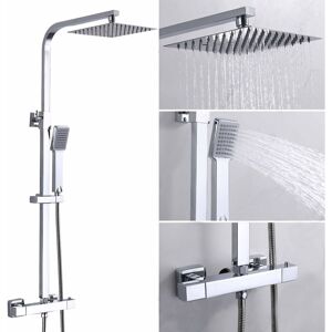 AICA SANITAIRE AICA Thermostatic Exposed Bathroom Shower Mixer Twin Head Large Bar Set Square Valve AICA SANITAIRE AICA Thermostatic Exposed Bathroom Shower Mixer Twin Head Large Bar Set Square Valve