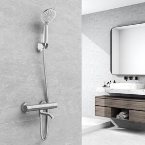 AICA SANITAIRE AICA Thermostatic mixer shower Bar Slider Rail Kit Silver Exposed Valve Round Chrome AICA SANITAIRE AICA Thermostatic mixer shower Bar Slider Rail Kit Silver Exposed Valve Round Chrome