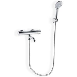 Aica Sanitaire - aica Thermostatic mixer shower Bar Slider Rail Kit Silver Exposed Valve Round Aica Sanitaire - aica Thermostatic mixer shower Bar Slider Rail Kit Silver Exposed Valve Round