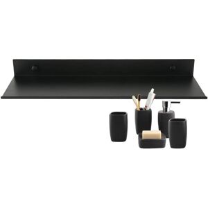 Alwaysh - 1 Floating Wall Shelf, Bathroom Rectangular Matte Aluminum Shelf, Stylish Wall Mounted Cosmetic Storage Rack, Black (40cm) Alwaysh - 1 Floating Wall Shelf, Bathroom Rectangular Matte Aluminum Shelf, Stylish Wall Mounted Cosmetic Storage Rack, Black (40cm)