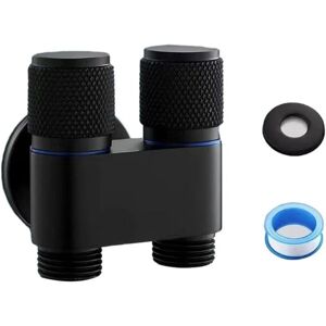 Alwaysh - 1 in 2 out double control valve, bathroom faucet, hand shower for washing machine (black) Alwaysh - 1 in 2 out double control valve, bathroom faucet, hand shower for washing machine (black)