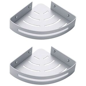 Alwaysh - Bathroom Storage Shelf, Corner Shower Shelf No Drilling Metal Wall Shower Shelf with Hooks (Silver, 2 Levels) Alwaysh - Bathroom Storage Shelf, Corner Shower Shelf No Drilling Metal Wall Shower Shelf with Hooks (Silver, 2 Levels)