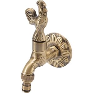 Alwaysh - Brass G1/2 Wall Mounted Water Faucet, Vintage Chinese Design, Washing Machine Faucet, Bathroom Sink Faucet (Rooster + Carp) Alwaysh - Brass G1/2 Wall Mounted Water Faucet, Vintage Chinese Design, Washing Machine Faucet, Bathroom Sink Faucet (Rooster + Carp)