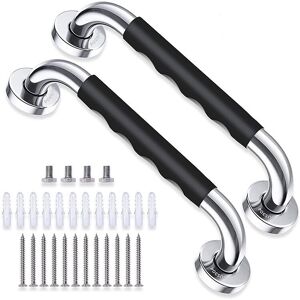 AlwaysH Toilet Grab Bar, 30cm Set of 2 Non-Slip Bathroom Grab Bar, Stainless Steel Support Shower Handle for Elderly/Disabled/Children/Pregnant AlwaysH Toilet Grab Bar, 30cm Set of 2 Non-Slip Bathroom Grab Bar, Stainless Steel Support Shower Handle for Elderly/Disabled/Children/Pregnant