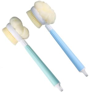 Shower Back Brush, 2 Adjustable Shower Brushes, 2 in 1 with Shower Sponge, Long Handle Bath Brush, for Shower Massage to Exfoliate Skin - Alwaysh Shower Back Brush, 2 Adjustable Shower Brushes, 2 in 1 with Shower Sponge, Long Handle Bath Brush, for Shower Massage to Exfoliate Skin - Alwaysh