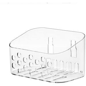 Alwaysh - Small wall-mounted shower basket without drilling for bathroom and kitchen, transparent plastic Alwaysh - Small wall-mounted shower basket without drilling for bathroom and kitchen, transparent plastic