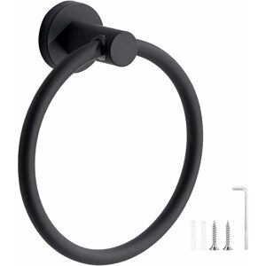 Shining House - AlwaysH Towel Rack, Frosted Black Towel Ring, 304 Stainless Steel Wall Mounted Towel Ring, Round Towel Rack for Bathroom, Kitchen Shining House - AlwaysH Towel Rack, Frosted Black Towel Ring, 304 Stainless Steel Wall Mounted Towel Ring, Round Towel Rack for Bathroom, Kitchen