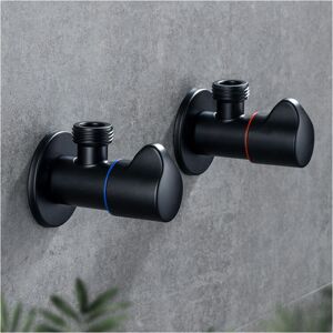 Dewdat - Angle Valve Black Copper Bath Filler Valves Toilet Hot And Cold Shut Off Water Valve Deck Mounted For Kitchen Bath Toilet Dewdat - Angle Valve Black Copper Bath Filler Valves Toilet Hot And Cold Shut Off Water Valve Deck Mounted For Kitchen Bath Toilet