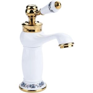 Readcly - Antique Ceramic Brass Bathroom Faucet Sink Faucet Blue and White Porcelain Long Neck Vintage Basin Faucet Mixer Tap Kitchen Cold/Hot Water Readcly - Antique Ceramic Brass Bathroom Faucet Sink Faucet Blue and White Porcelain Long Neck Vintage Basin Faucet Mixer Tap Kitchen Cold/Hot Water