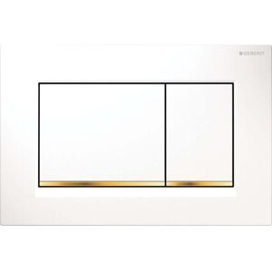 COOCHEER Geberit Sigma20 (formerly Sigma30) square flush plate for dual flush: white, gold (115.883.KK.1) COOCHEER Geberit Sigma20 (formerly Sigma30) square flush plate for dual flush: white, gold (115.883.KK.1)