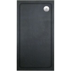 Gravahaus - Aquadart Luxury Black Slate Effect Shower Tray - Standard Chrome Waste - Rectangular - 1400 x 800mm Gravahaus - Aquadart Luxury Black Slate Effect Shower Tray - Standard Chrome Waste - Rectangular - 1400 x 800mm