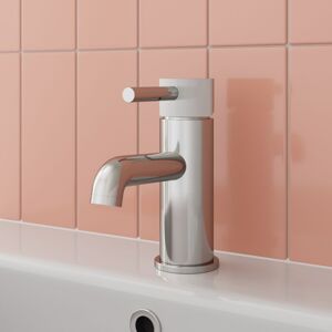 Aquari Fluted Basin Sink Mixer Tap Bathroom Mono Round Single Lever Modern Chrome Aquari Fluted Basin Sink Mixer Tap Bathroom Mono Round Single Lever Modern Chrome