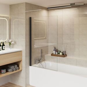 800x1400 Pivot Bath Shower Screen 6mm Easy Clean Glass Screen Reversible Door Panel Square Black - Aquariss 800x1400 Pivot Bath Shower Screen 6mm Easy Clean Glass Screen Reversible Door Panel Square Black - Aquariss