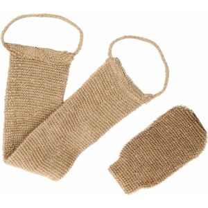 CYSLMUK Back Washer Strap Exfoliating Sponge Back Massage Belt 2 Sides with Natural Hemp Exfoliating Glove for Women and Men's Body for Bath Shower CYSLMUK Back Washer Strap Exfoliating Sponge Back Massage Belt 2 Sides with Natural Hemp Exfoliating Glove for Women and Men's Body for Bath Shower
