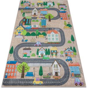RUGSX BAMBINO 34600 washing carpet City, streets for children anti-slip - beige / grey beige 200x290 cm RUGSX BAMBINO 34600 washing carpet City, streets for children anti-slip - beige / grey beige 200x290 cm