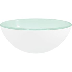 vidaXL White Tempered Glass Bathroom Sink - Basin vidaXL White Tempered Glass Bathroom Sink - Basin