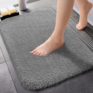 MEMKEY Bath Mat, Non-Slip Bath Mat 50 x 80 cm, Machine Washable, Super Absorbent Bath Mat, Soft and Fluffy Microfiber Bath Mat - Gray MEMKEY Bath Mat, Non-Slip Bath Mat 50 x 80 cm, Machine Washable, Super Absorbent Bath Mat, Soft and Fluffy Microfiber Bath Mat - Gray