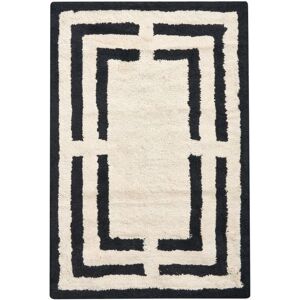 BELIANI Bath Mat RISALU Black/ Beige 60 x 90 cm Cotton BELIANI Bath Mat RISALU Black/ Beige 60 x 90 cm Cotton