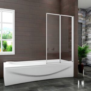 SKY - Bathroom 2 Panel Folding Bath Shower Screen Chrome 1000mm Reversible 4mm Glass SKY - Bathroom 2 Panel Folding Bath Shower Screen Chrome 1000mm Reversible 4mm Glass