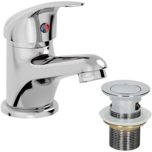 ARCHITECKT Bathroom Basin Mono Mixer Tap Waste Chrome Curved Single Lever ARCHITECKT Bathroom Basin Mono Mixer Tap Waste Chrome Curved Single Lever