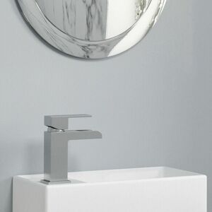 Affine White Square Edge Basin - Bathroom Sink Affine White Square Edge Basin - Bathroom Sink