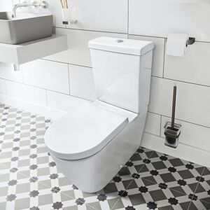 NRG - Bathroom Close Coupled Toilet White Ceramic Soft Close Seat wc Pan with Cistern NRG - Bathroom Close Coupled Toilet White Ceramic Soft Close Seat wc Pan with Cistern