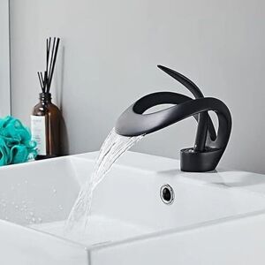 SHUNLI Bathroom Faucet, Sink Faucet, Bathroom Mixer Tap with Single Lever Ceramic Valve and Adjustable Cold, Sink Faucet (Black) SHUNLI Bathroom Faucet, Sink Faucet, Bathroom Mixer Tap with Single Lever Ceramic Valve and Adjustable Cold, Sink Faucet (Black)