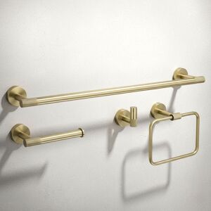 Bathroom Hook Set Rea Grid Brush Gold 4 Pieces Bathroom Hook Set Rea Grid Brush Gold 4 Pieces