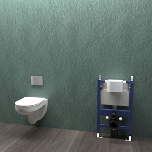 SKY BATHROOM Bathroom Rimless Wall Hung Toilet UF Slim Soft Close Seat & 0.82M Concealed Cistern Frame SKY BATHROOM Bathroom Rimless Wall Hung Toilet UF Slim Soft Close Seat & 0.82M Concealed Cistern Frame